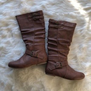 Top Moda Brown Leather Boots